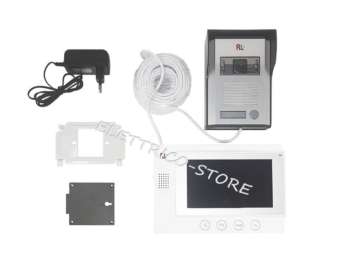 VIDEOCITOFONO FAMILIARE KIT MONITOR TELECAMERA IR 7 POLLICI LUCE NOTTURNA