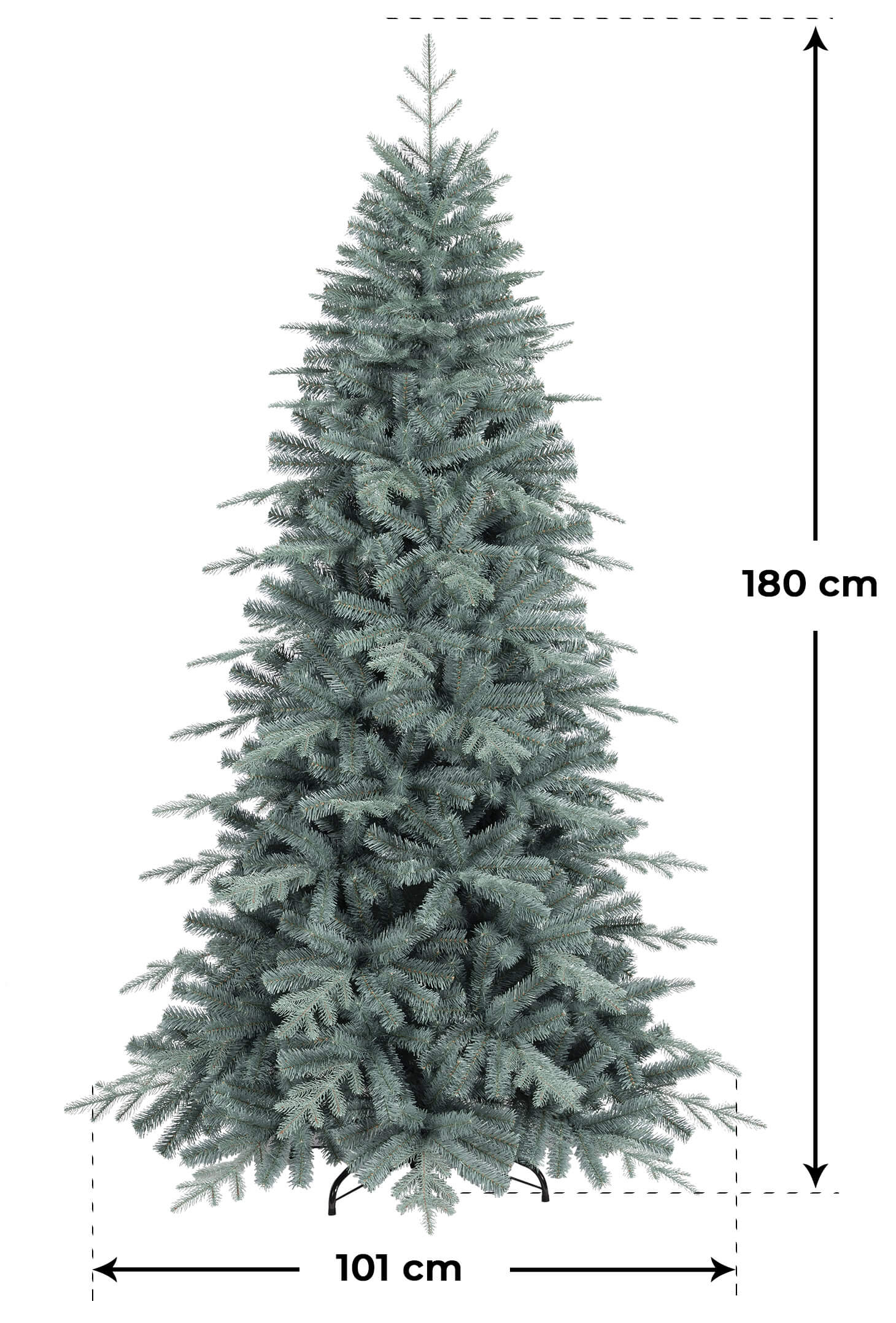 Albero di Natale Artificiale 180 cm 706 Rami Verde