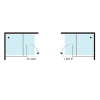 Ogomondo walk-in doccia con anta basculante e staffa cristallo 8 mm *** misure 97-99xh200 cm, confezione 1