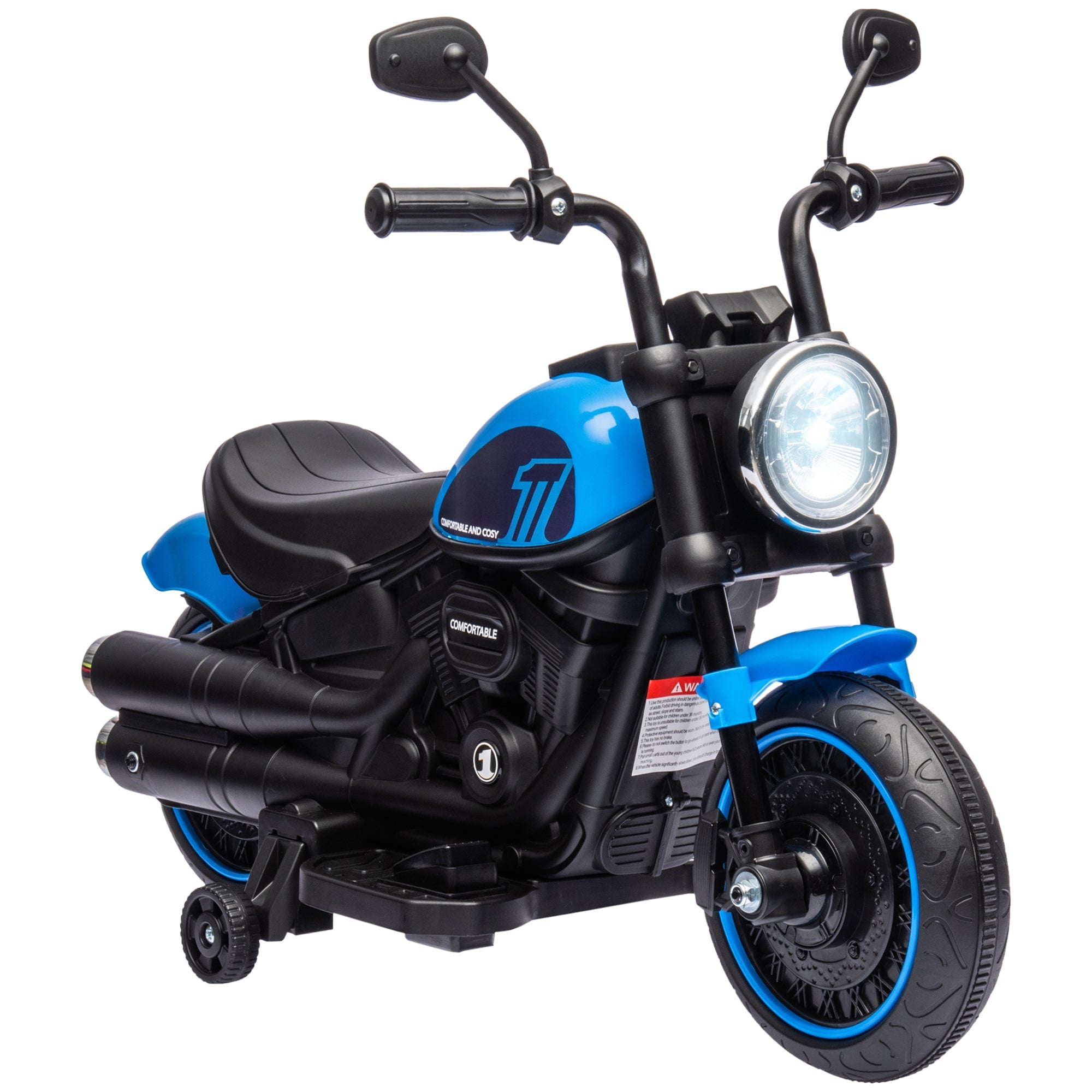 Moto Elettrica per Bambini 6V Blu e Nero