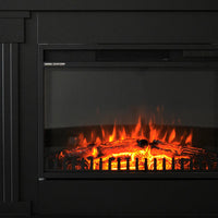 Caminetto elettrico VARMA NERO TEMPO STYLE con cornice di legno effetto fuoco 1.500 W