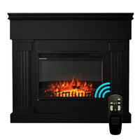 Caminetto elettrico VARMA NERO TEMPO STYLE con cornice di legno effetto fuoco 1.500 W