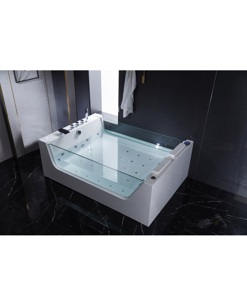 Vasca idromassaggio biposto spa , con vetro, riscaldatore, centro stanza 170x120cm Sicorage Cogla