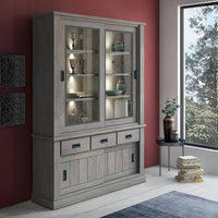 Vetrina Anthony67120 con 2 ante vetro e 3 cassetti colore ancona oak