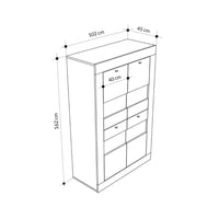 Vetrina credenza Fiesta 4 ante grigio cemento