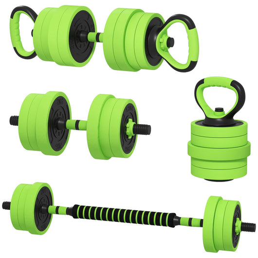 Set Pesi da Palestra 4 in 1 40 Kg Utilizzabili come Kettlebell Manubri e Bilancieri