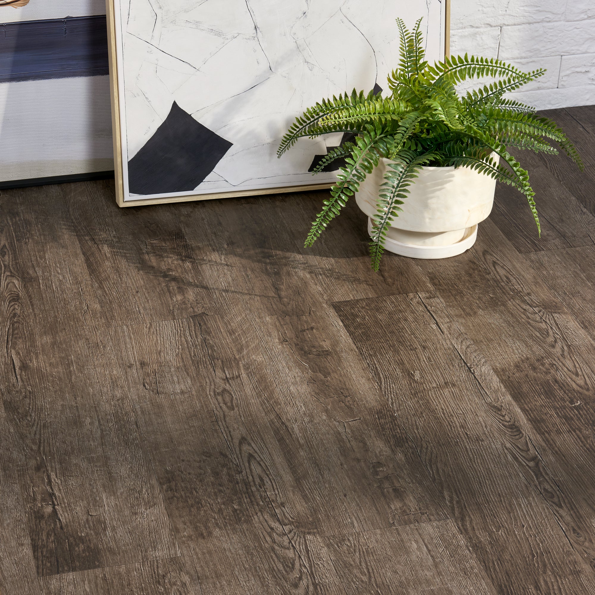 Piastrelle Adesive Vanola in PVC per Spazi Interni 28 listoni = 3,92 m² Effetto Quercia Dark NEU.HOLZ