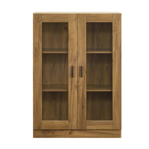 Mobile Vetrinetta Sorà¸ Libreria a 2 Ante 115 x 80 x 31 cm Effetto Rovere [en.casa]