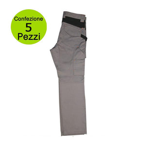 Multipack da 5 pz tg. l pantalone da lavoro professionale delta 240 gr grigio/nero