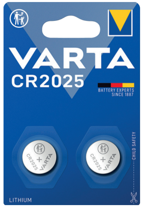 Varta batteria coin cr2025 litio blister 2 pezzi