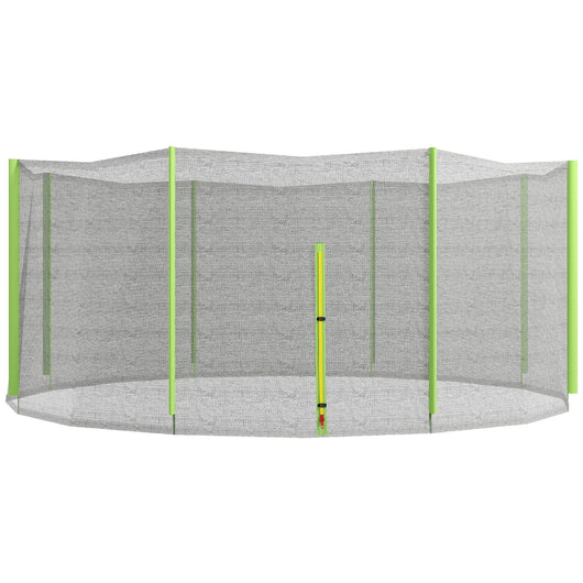 Rete di Protezione per Trampolini a 6 Pali con Ingresso con Cerniera Ø366x180 cm in PE Nero e Verde