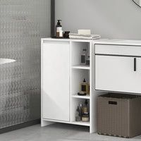 Mobile da Bagno 3 Ripiani Aperti e Armadietto 53x30x80 cm Bianco