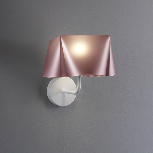 Applique Moderna 1 Luce Wanda In Polilux Rosa Metallico D25 Made In Italy