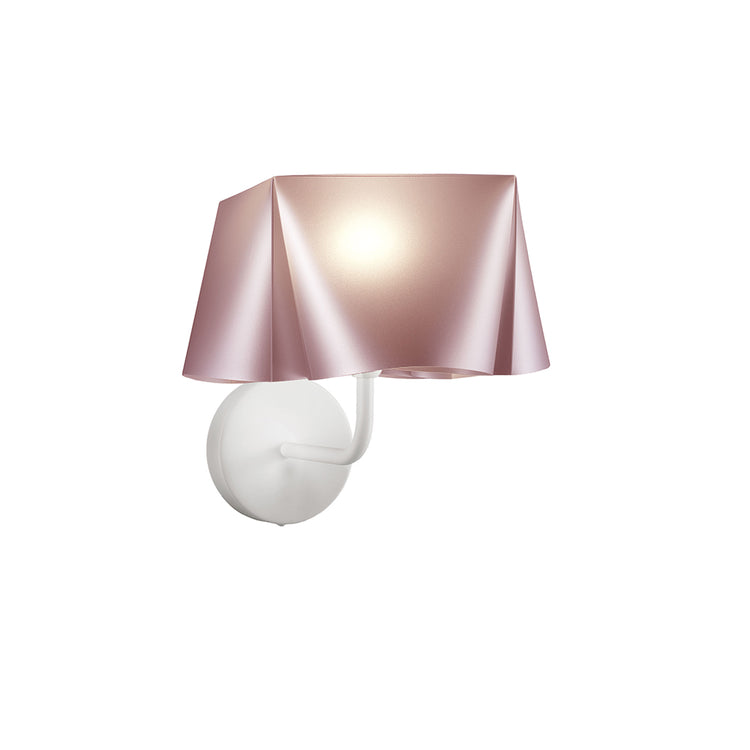 Applique Moderna 1 Luce Wanda In Polilux Rosa Metallico D25 Made In Italy