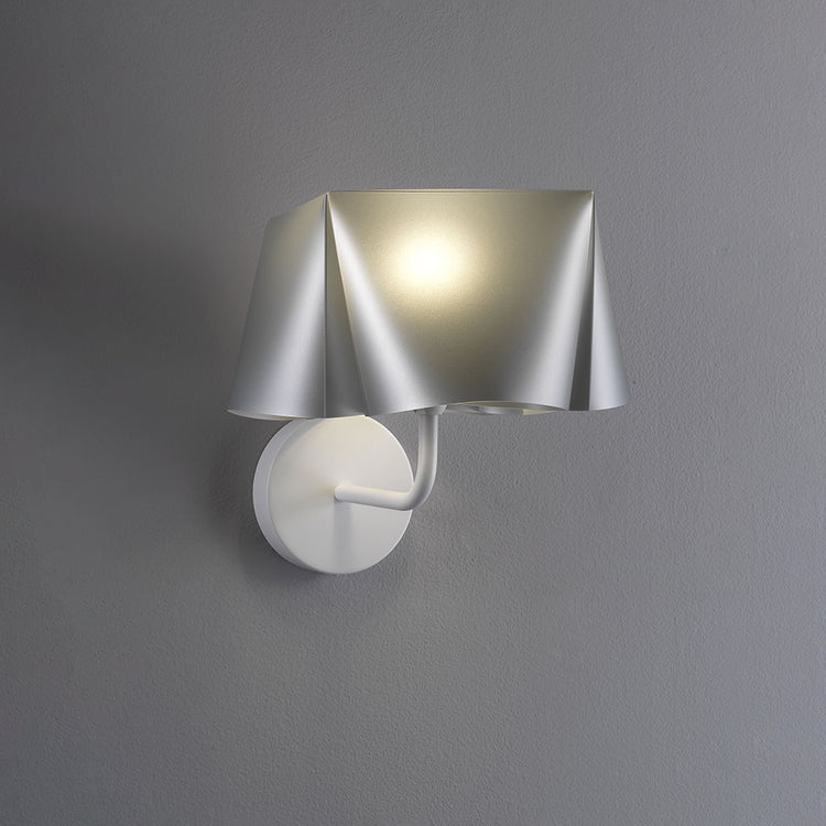 Applique Moderna 1 Luce Wanda In Polilux Silver D25 Made In Italy