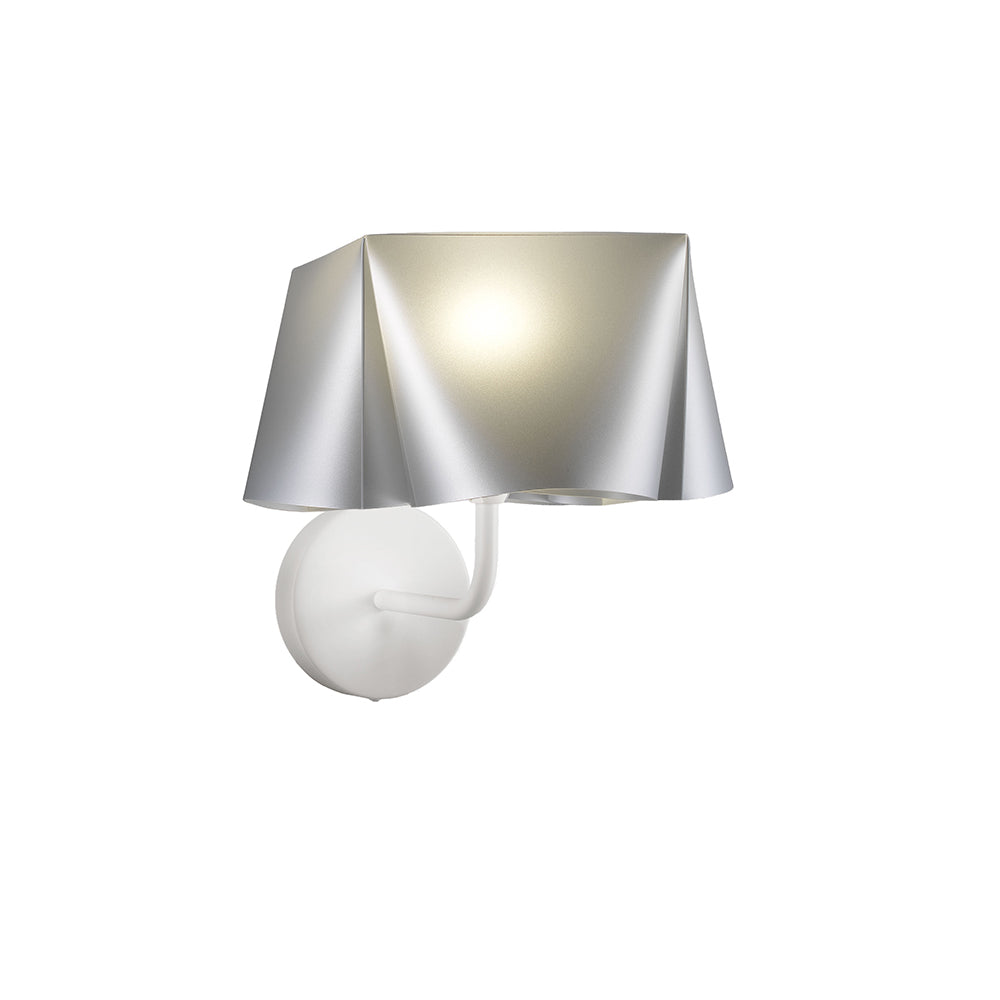 Applique Moderna 1 Luce Wanda In Polilux Silver D25 Made In Italy