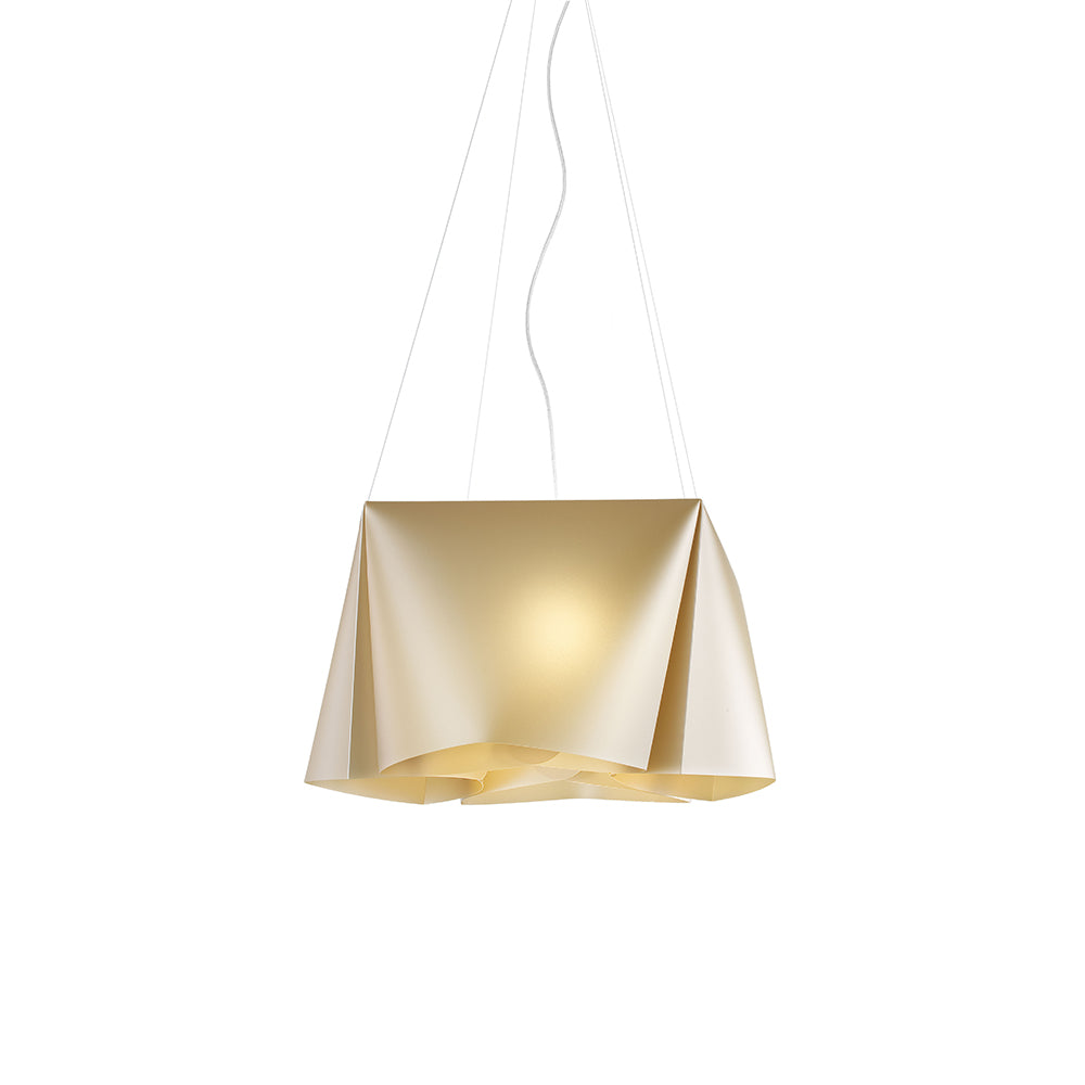 Sospensione Moderna 5 Luci Wanda In Polilux Oro Made In Italy