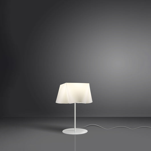 Lampada Da Tavolo Moderna 1 Luce Wanda In Polilux Bianco D35 Made In Italy