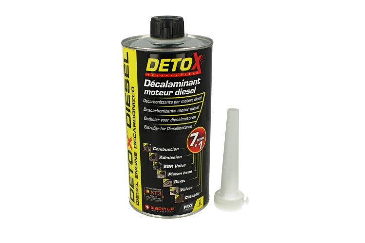 WARM UP Detox Diesel DD1000 Decarbonizzante Disincrostante Motore Diesel 7 in 1:Camera di Combustione Immissione Valvola EGR Testata Fasce Catalizzatore 1000ml