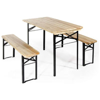 Set birreria con tavolo e due panche in legno 117x57