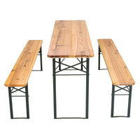 Set birreria con tavolo e due panche in legno 220x70 cm