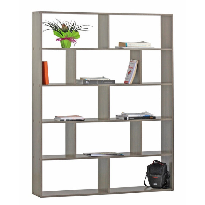 Libreria aperta in rovere scuro 124x160x24 cm