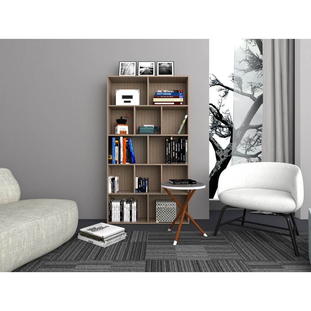 Libreria moderna design effetto rovere scuro 180x100 cm