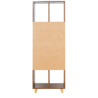 Libreria 7 Ripiani 1 Cassetto 53x120x30 cm in Legno Melaminico Zebrano e Bianco Opaco