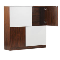 Mobile Credenza 4 Ante 115x115x30 cm Zebrano e Bianco Opaco