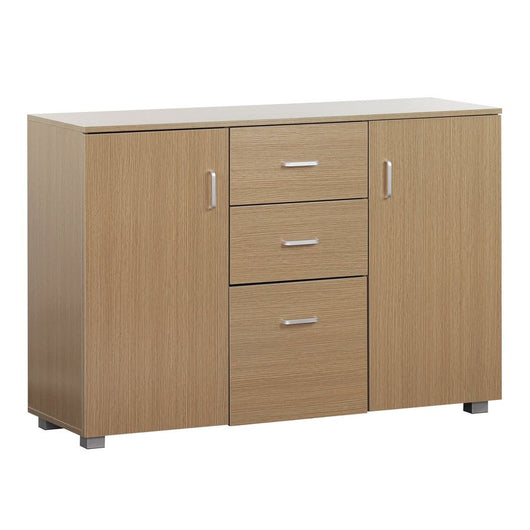 Credenza multiuso 2 cassetti e 3 ante effetto rovere