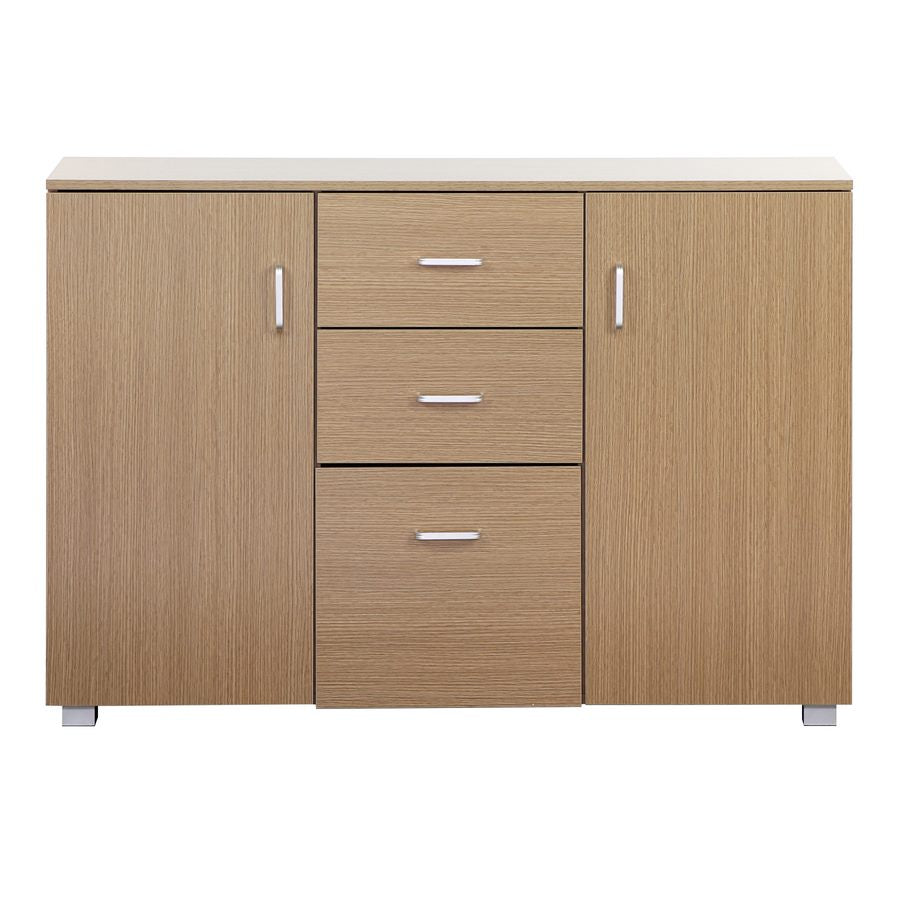 Credenza multiuso 2 cassetti e 3 ante effetto rovere