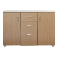 Credenza multiuso 2 cassetti e 3 ante effetto rovere