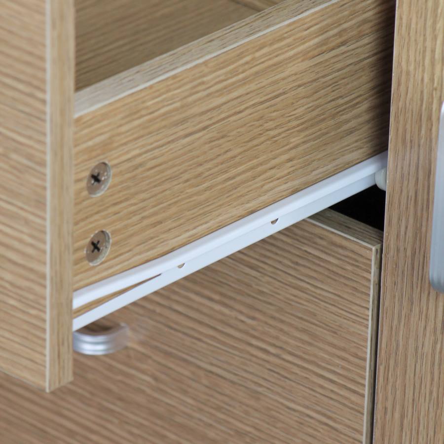 Credenza multiuso 2 cassetti e 3 ante effetto rovere