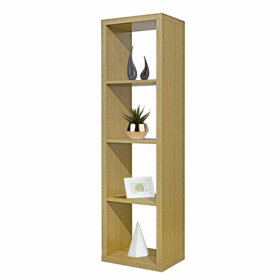 Libreria Moderna 4 Ripiani 42x147x30 cm in Legno Melaminico Rovere Chiaro