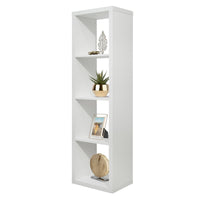 Libreria Moderna 4 Ripiani 42x147x30 cm in Legno Melaminico Bianco Opaco