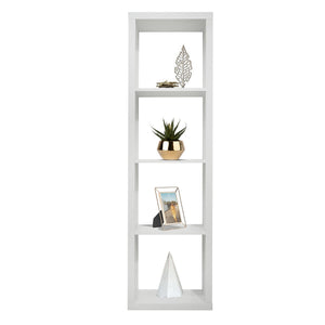 Libreria Moderna 4 Ripiani 42x147x30 cm in Legno Melaminico Bianco Opaco