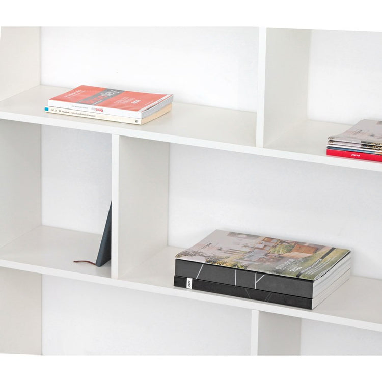 Libreria moderna 12 vani bianco opaco 124x160x24 cm