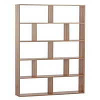 Libreria moderna 12 vani legno naturale 124x160x24 cm