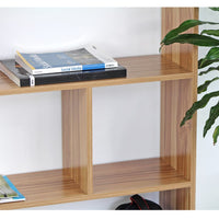 Libreria moderna 12 vani legno naturale 124x160x24 cm