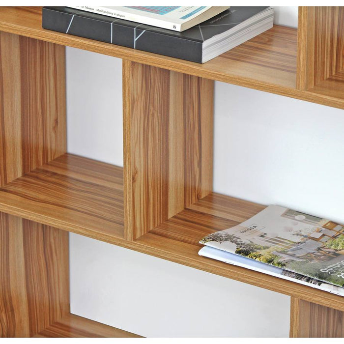 Libreria moderna 12 vani legno naturale 124x160x24 cm