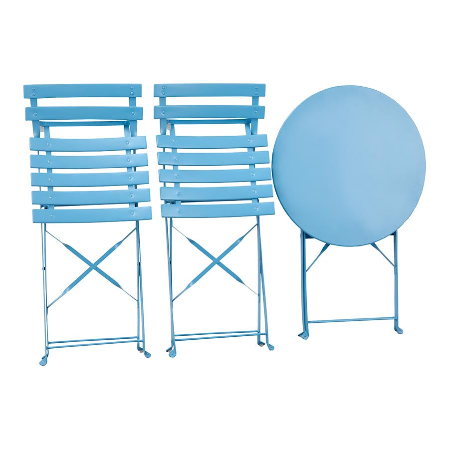 Set tavolino e sedie da giardino pieghevoli blu niagara Teresa