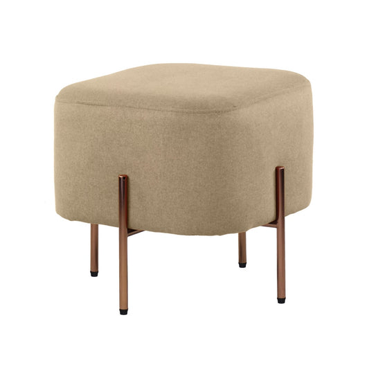 Pouf poggiapiedi Kate quadrato in tessuto beige