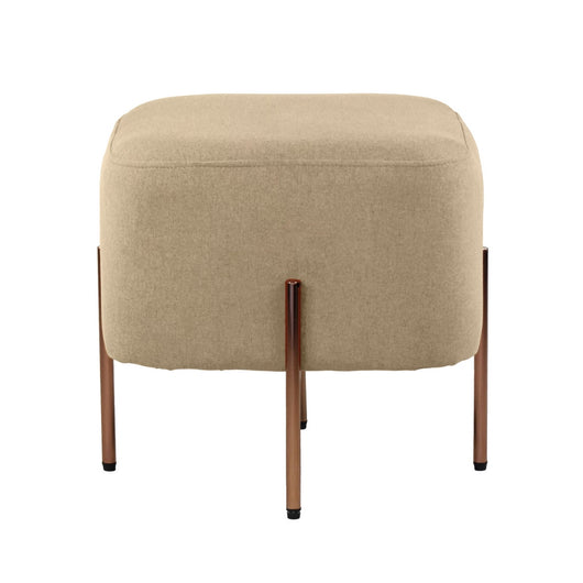 Pouf poggiapiedi Kate quadrato in tessuto beige