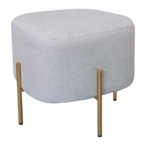 Pouf Poggiapiedi 41x41x41 cm in Tessuto Kate Beige