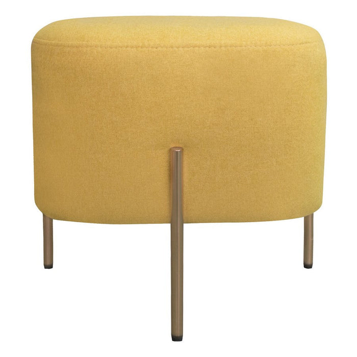 Pouf Poggiapiedi 41x41x41 cm in Tessuto Kate Giallo