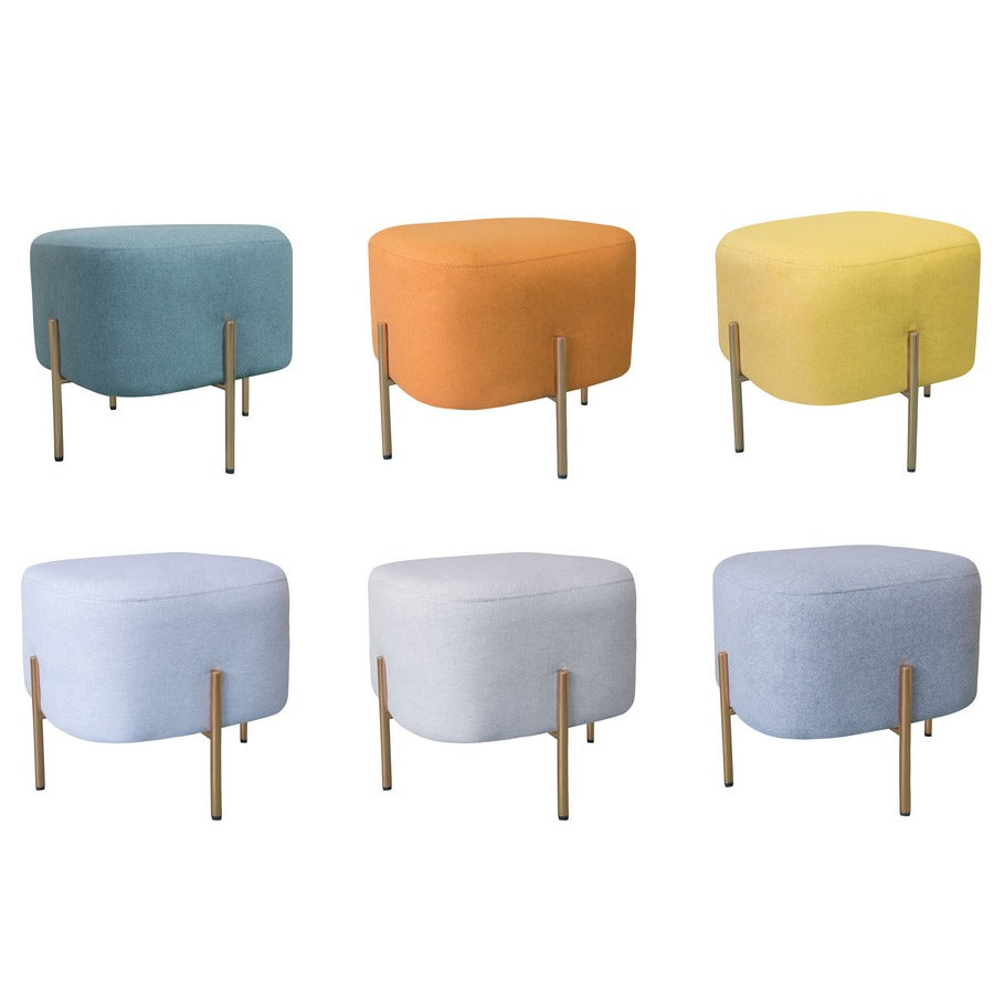 Pouf Poggiapiedi 41x41x41 cm in Tessuto Kate Grigio Scuro