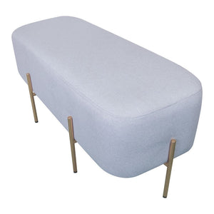 Pouf Poggiapiedi 97x39x40 cm in Tessuto Kate Grigio