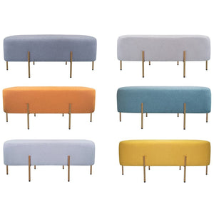 Pouf Poggiapiedi 97x39x40 cm in Tessuto Kate Grigio