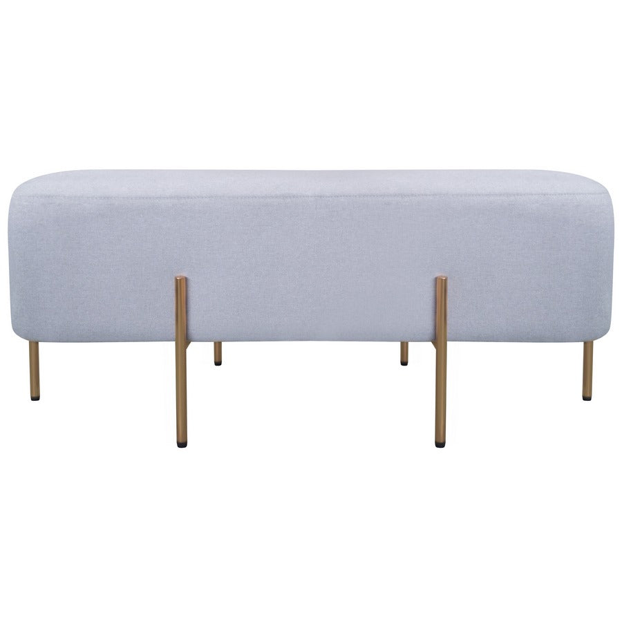 Pouf Poggiapiedi 97x39x40 cm in Tessuto Kate Grigio