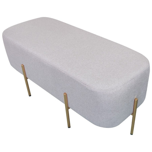 Pouf Poggiapiedi 97x39x40 cm in Tessuto Kate Beige